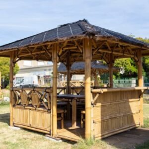 Gazébo en bambou avec bar "BALI"